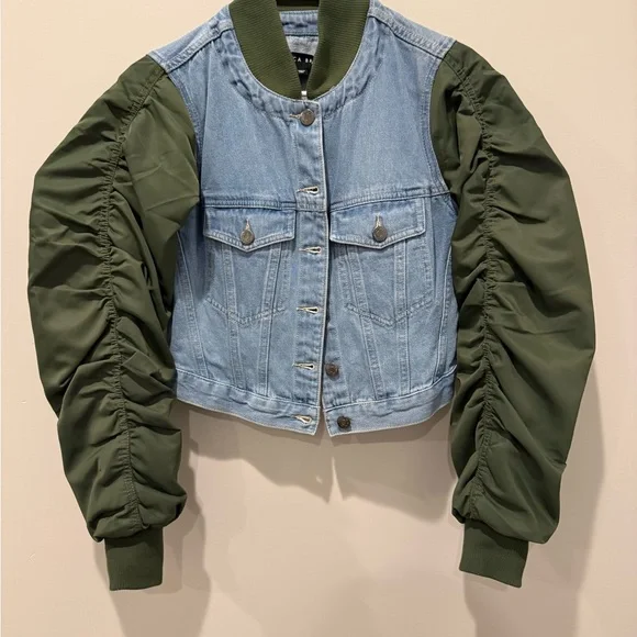 💋Veronica Beard Blue and Green Bomber Jacket 021 - Picture 2 of 6